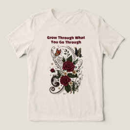 "乗り越える" インスピレーション フラワー柄 レディースTシャツ トライブレンドTシャツ