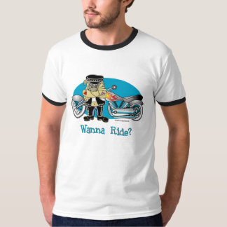 乗るか?ヴィンテージプグバイクもしくは自転車に乗る人ティー Tシャツ
