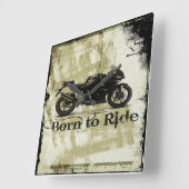 乗るために生まれて下さい スクエア壁時計 (傾斜)