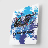 乗る時間を雪だるます スクエア壁時計 (傾斜)