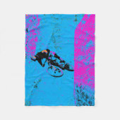 乗ろう! – マウンテンバイクもしくは自転車に乗る人 フリースブランケット (正面)