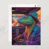 乗サイケデリックり物のトカゲ ポストカード (正面/裏面)