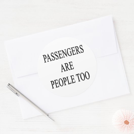 乗客はあまりにも皮肉な旅行ステッカーである ラウンドシール (封筒)