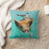 乗客を持つ水泳のブタ クッション (ブランケット)