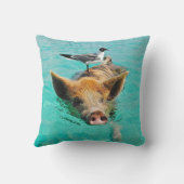 乗客を持つ水泳のブタ クッション (裏面)