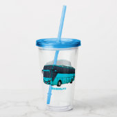 乗客モダンバス漫画イラストレーション アクリルタンブラー (裏面)