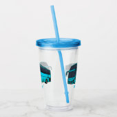 乗客モダンバス漫画イラストレーション アクリルタンブラー (左)