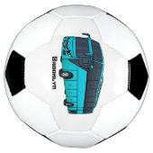 乗客モダンバス漫画イラストレーション サッカーボール (回転)