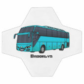 乗客モダンバス漫画イラストレーション サッカーボール (フラット)