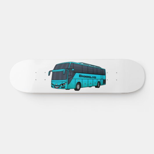 乗客モダンバス漫画イラストレーション スケートボード (横)