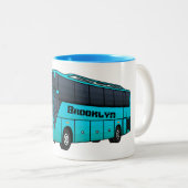 乗客モダンバス漫画イラストレーション ツートーンマグカップ (正面右)