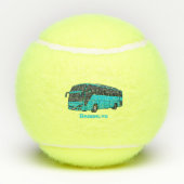 乗客モダンバス漫画イラストレーション テニスボール (裏面)