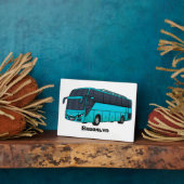 乗客モダンバス漫画イラストレーション フォトプラーク (側面)