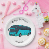 乗客モダンバス漫画イラストレーション ペーパープレート (パーティー)