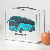 乗客モダンバス漫画イラストレーション メタルランチボックス (インサイチュ)