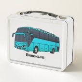 乗客モダンバス漫画イラストレーション メタルランチボックス (裏面)