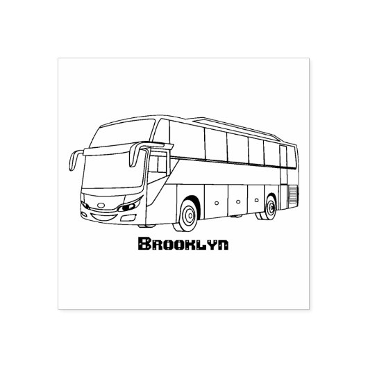 乗客モダンバス漫画イラストレーション ラバースタンプ (インプリント)