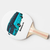 乗客モダンバス漫画イラストレーション 卓球ラケット (横)