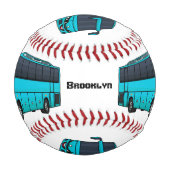 乗客モダンバス漫画イラストレーション 野球ボール (正面)