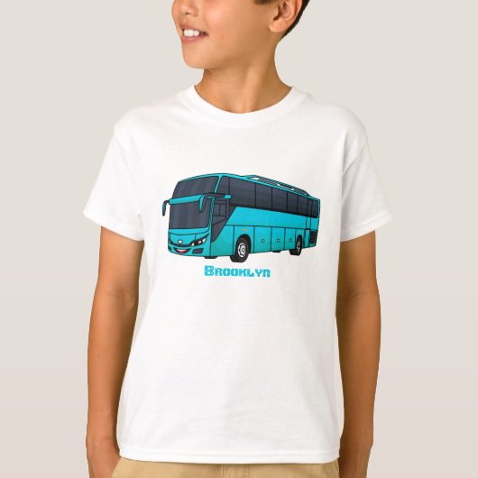 乗客モダンバス漫画イラストレーション Tシャツ (正面)