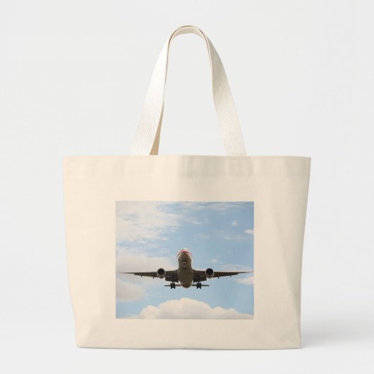 乗客飛行機 ラージトートバッグ (正面)