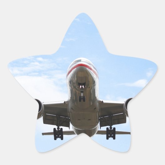 乗客飛行機 星シール (正面)