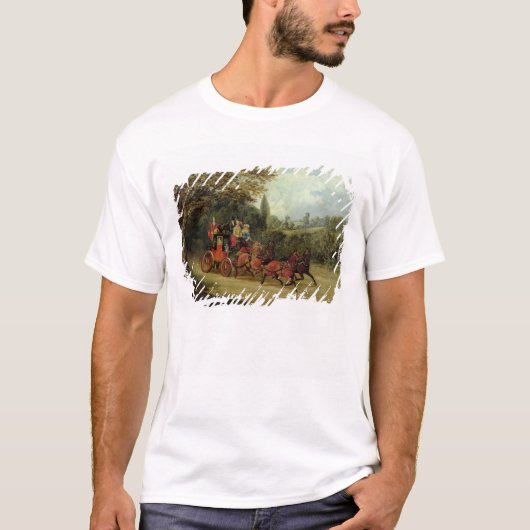 乗客(canvaが付いている王室のな郵便車の油 tシャツ (正面)