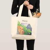 乗最高のり続ける水彩記念品 ラージトートバッグ (正面(商品))