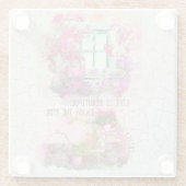 乗楽しむり物 |花付き水彩自転車 ガラスコースター (裏面)