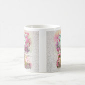 乗楽しむり物 |花付き水彩自転車 コーヒーマグカップ (中央)