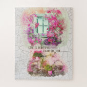 乗楽しむり物 |花付き水彩自転車 ジグソーパズル (縦)