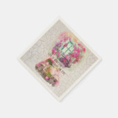 乗楽しむり物 |花付き水彩自転車 スタンダードカクテルナプキン (角)