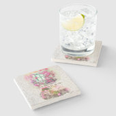 乗楽しむり物 |花付き水彩自転車 ストーンコースター (横)