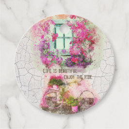 乗楽しむり物 |花付き水彩自転車 フェイバータグ