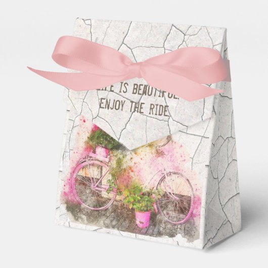 乗楽しむり物 |花付き水彩自転車 フェイバーボックス (正面サイド)