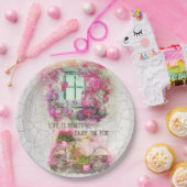 乗楽しむり物 |花付き水彩自転車 ペーパープレート (パーティー)