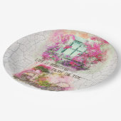 乗楽しむり物 |花付き水彩自転車 ペーパープレート (アングル)