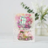 乗楽しむり物 |花付き水彩自転車 ポストカード (スタンド正面)