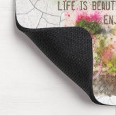 乗楽しむり物 |花付き水彩自転車 マウスパッド (コーナー)