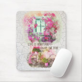 乗楽しむり物 |花付き水彩自転車 マウスパッド (マウス)