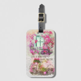 乗楽しむり物 |花付き水彩自転車 ラゲッジタグ