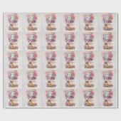 乗楽しむり物 |花付き水彩自転車 ラッピングペーパー (フラット)