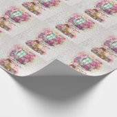 乗楽しむり物 |花付き水彩自転車 ラッピングペーパー (角)