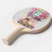 乗楽しむり物 |花付き水彩自転車 卓球ラケット (正面アングル)