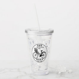 乗楽しむり物 |花付き自転車やる気を起こさせる アクリルタンブラー