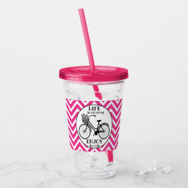 乗楽しむり物 |花付き自転車やる気を起こさせる アクリルタンブラー