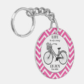 乗楽しむり物 |花付き自転車やる気を起こさせる キーホルダー (正面左)