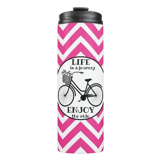 乗楽しむり物 |花付き自転車やる気を起こさせる タンブラー (正面)