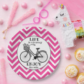 乗楽しむり物 |花付き自転車やる気を起こさせる ペーパープレート (パーティー)