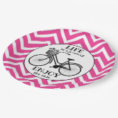 乗楽しむり物 |花付き自転車やる気を起こさせる ペーパープレート (アングル)